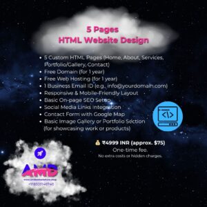 5 Pages HTML Website Design